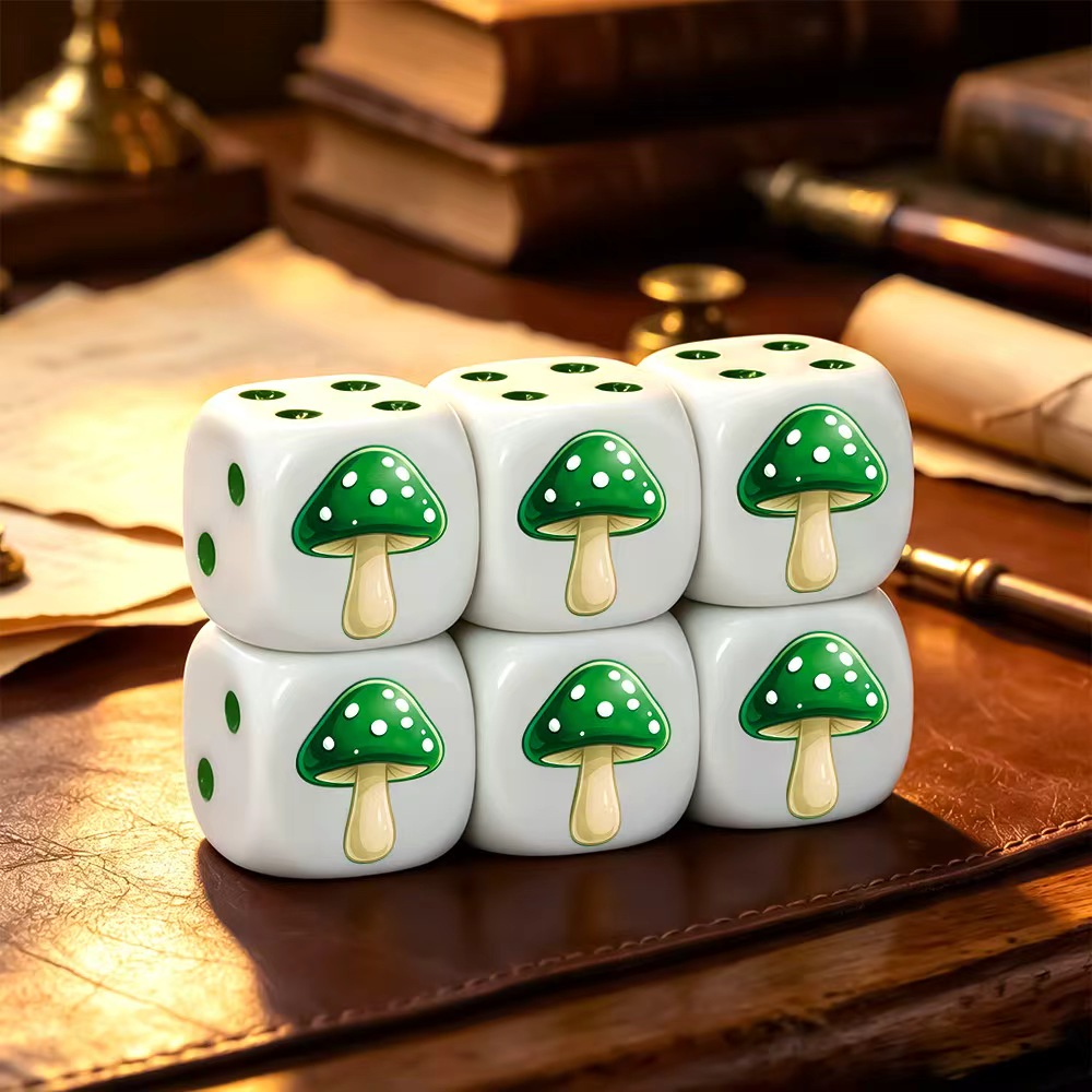 Board Game Dnd - 6Pcs 보드 게임을위한 귀여운 녹색 버섯