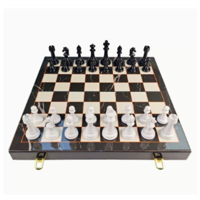 Board Game Education - 고급 원목 대리석 무늬 체스 세트