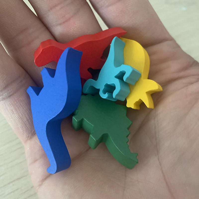 Chess Set Wooden - 5 개/대 나무 공룡 보드 게임