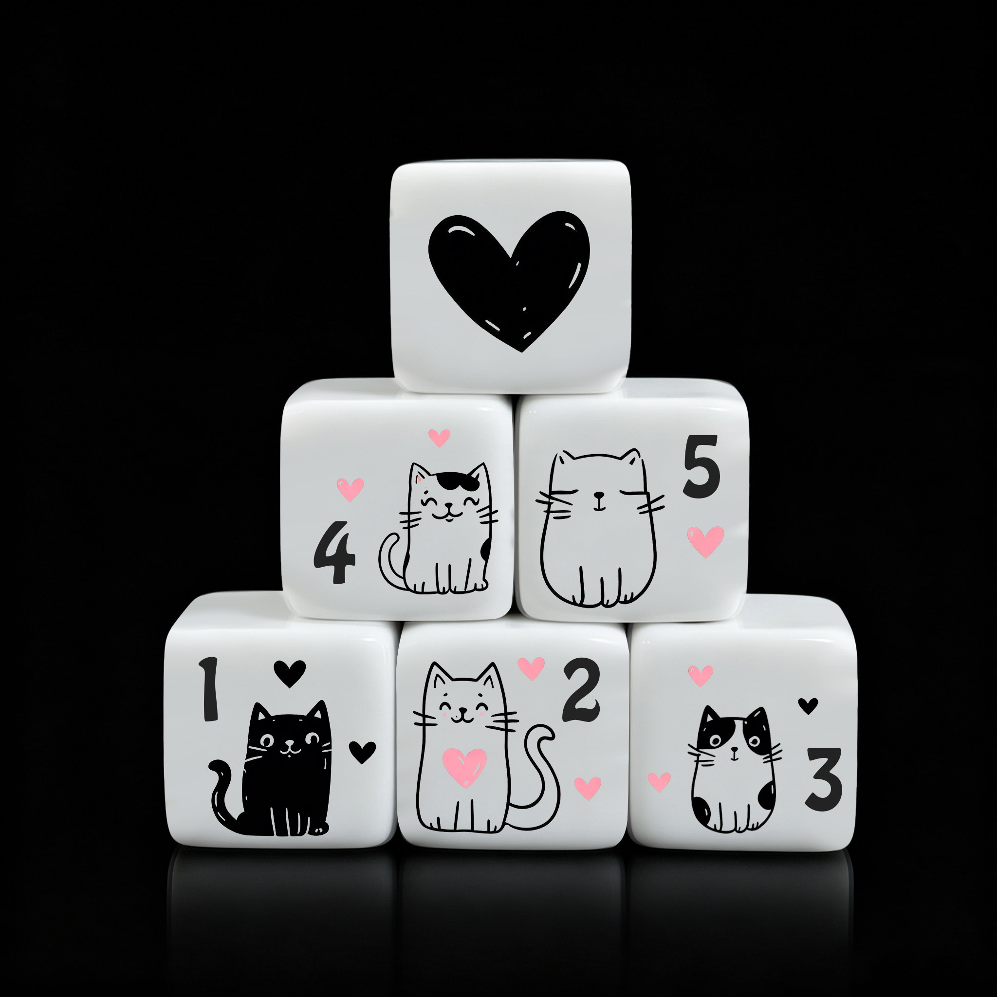 Board Game Dnd - 12개/세트 16mm 귀여운 고양이 주사위, 프리미엄