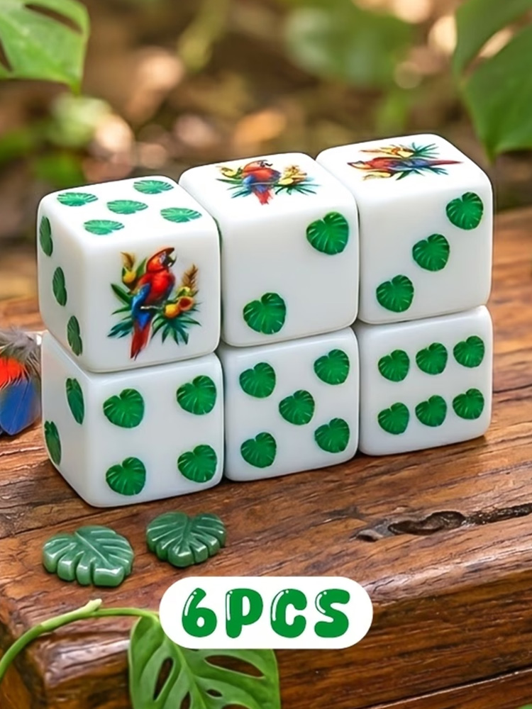 Board Game Dnd - 6Pcs 다채로운 앵무새 깃털 D6 주사위