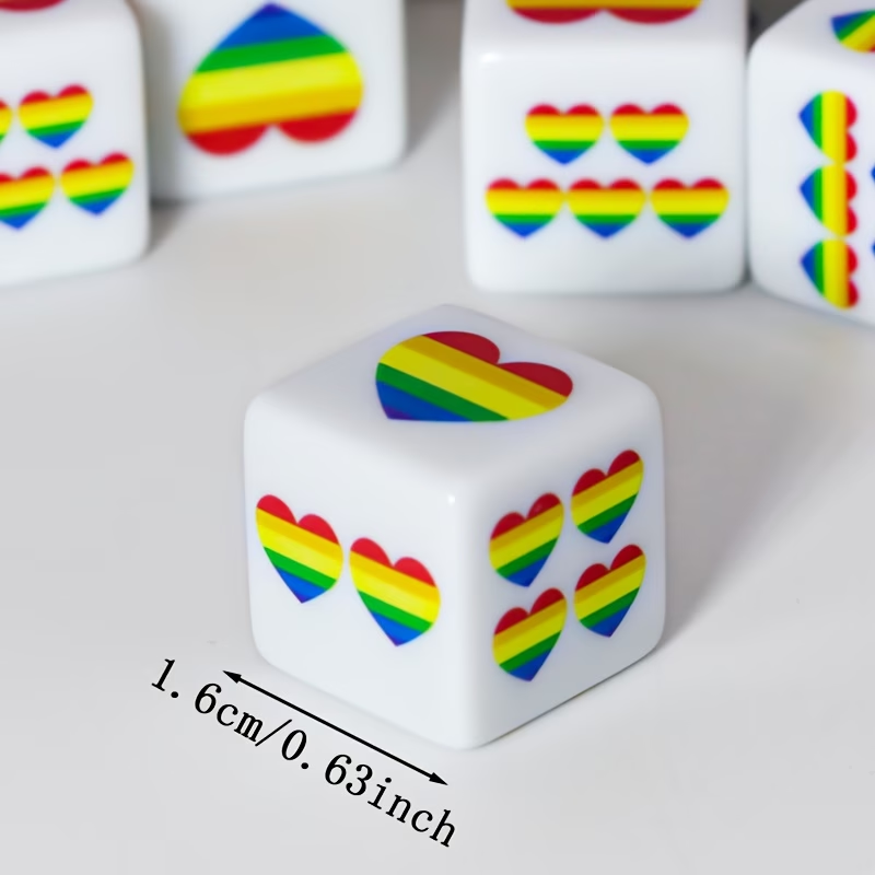 CANDYPIXEL 12개 레인보우 하트 D6 주사위, - Board Game Dnd 리뷰 및 가격