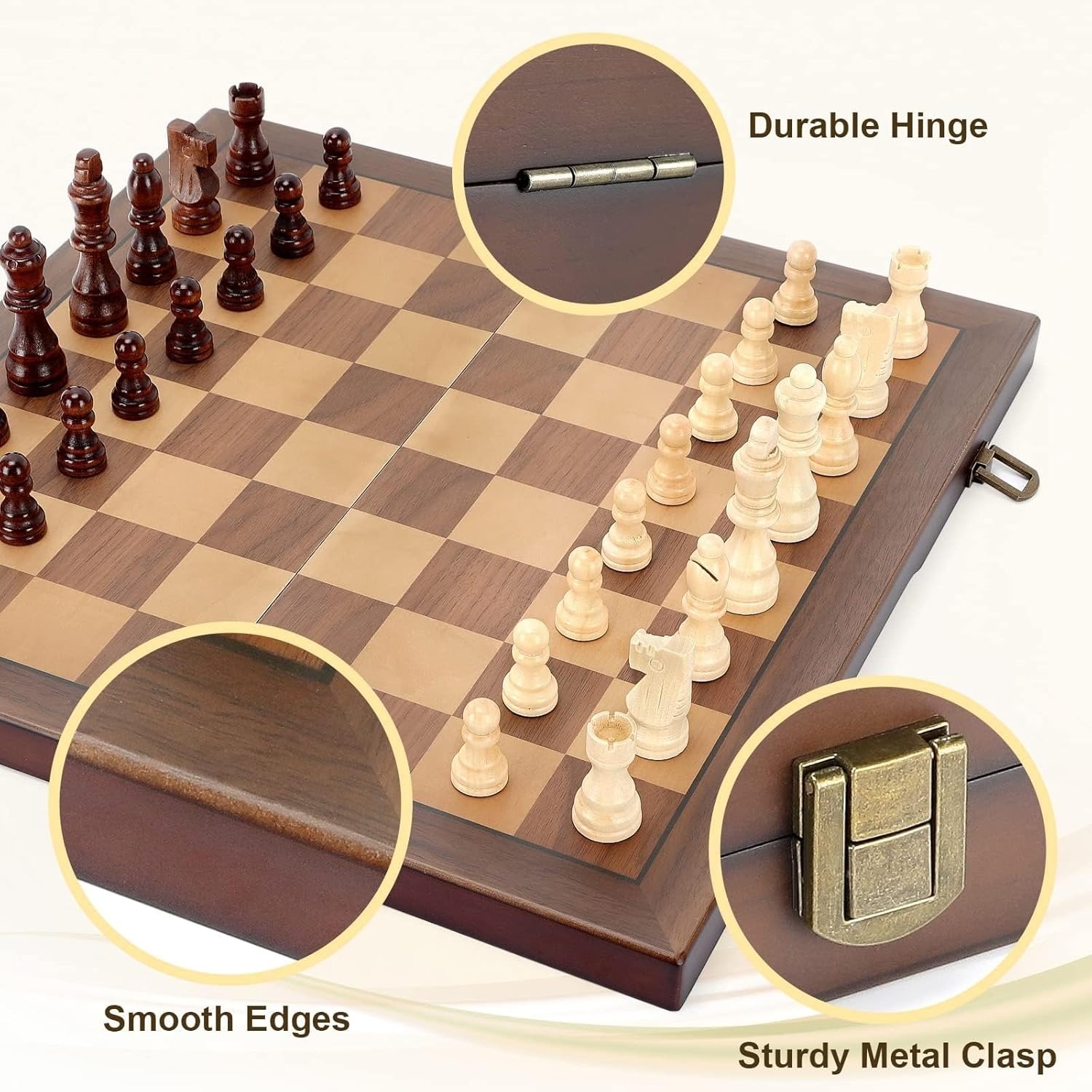 39cm/15인치 성인용 나무 체스 세트, 접이식 보드 - Chess Set Wooden 리뷰 및 가격