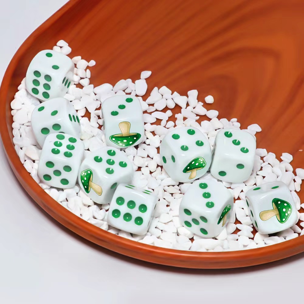 6Pcs 보드 게임을위한 귀여운 녹색 버섯 D6 주사위 - Board Game Dnd 리뷰 및 가격