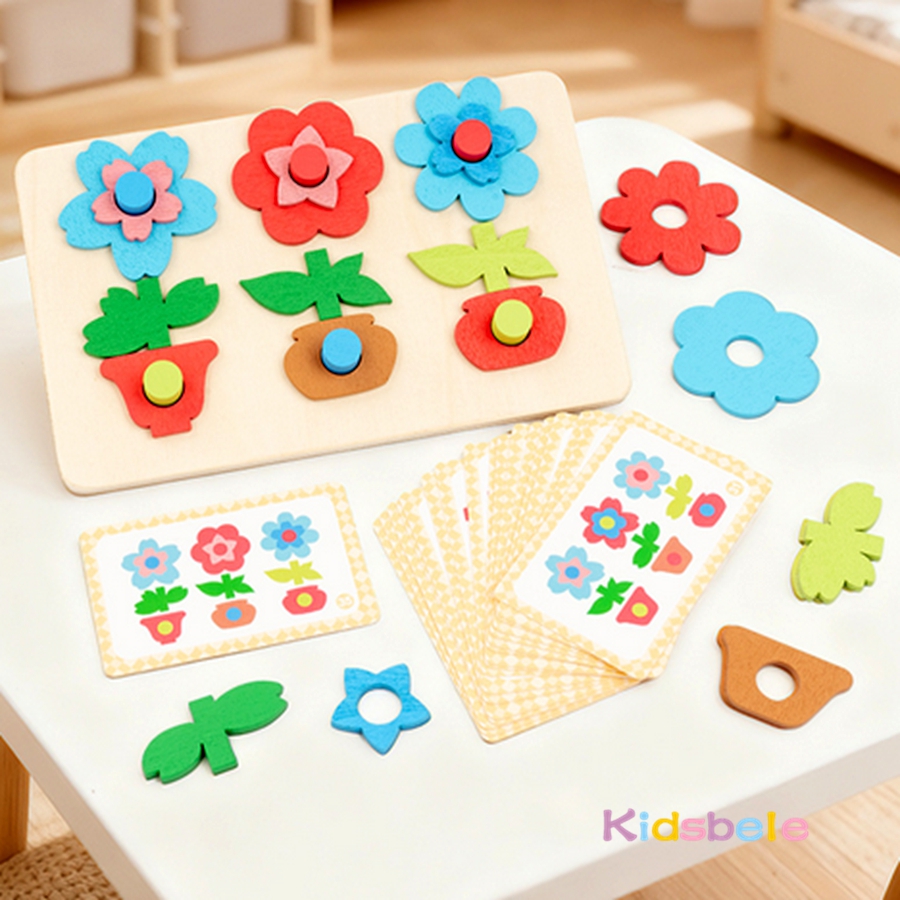 몬테소리 DIY 나무 꽃 퍼즐 보드 게임 카드 포함 형 - Board Game Diy 리뷰 및 가격