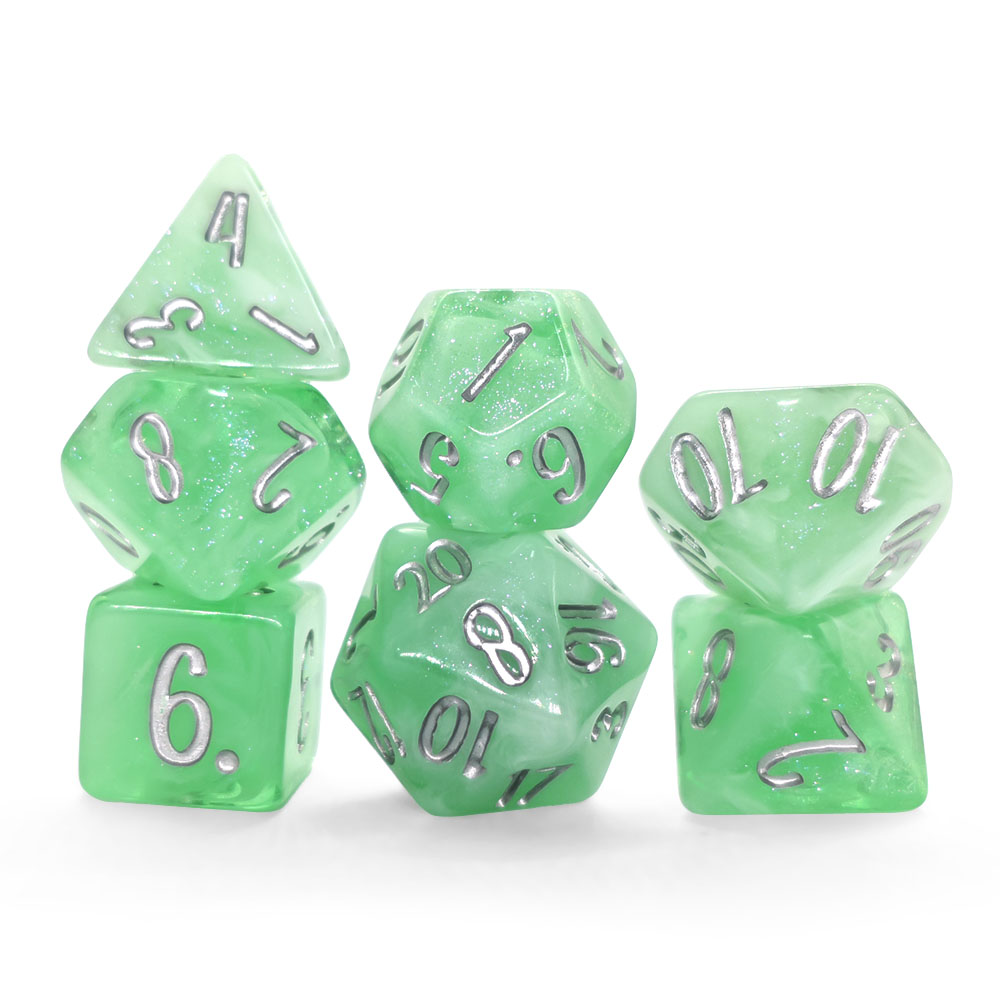 7개 민트 그린 스월 글리터 다면체 DND 주사위 세트 - Board Game Dnd 리뷰 및 가격