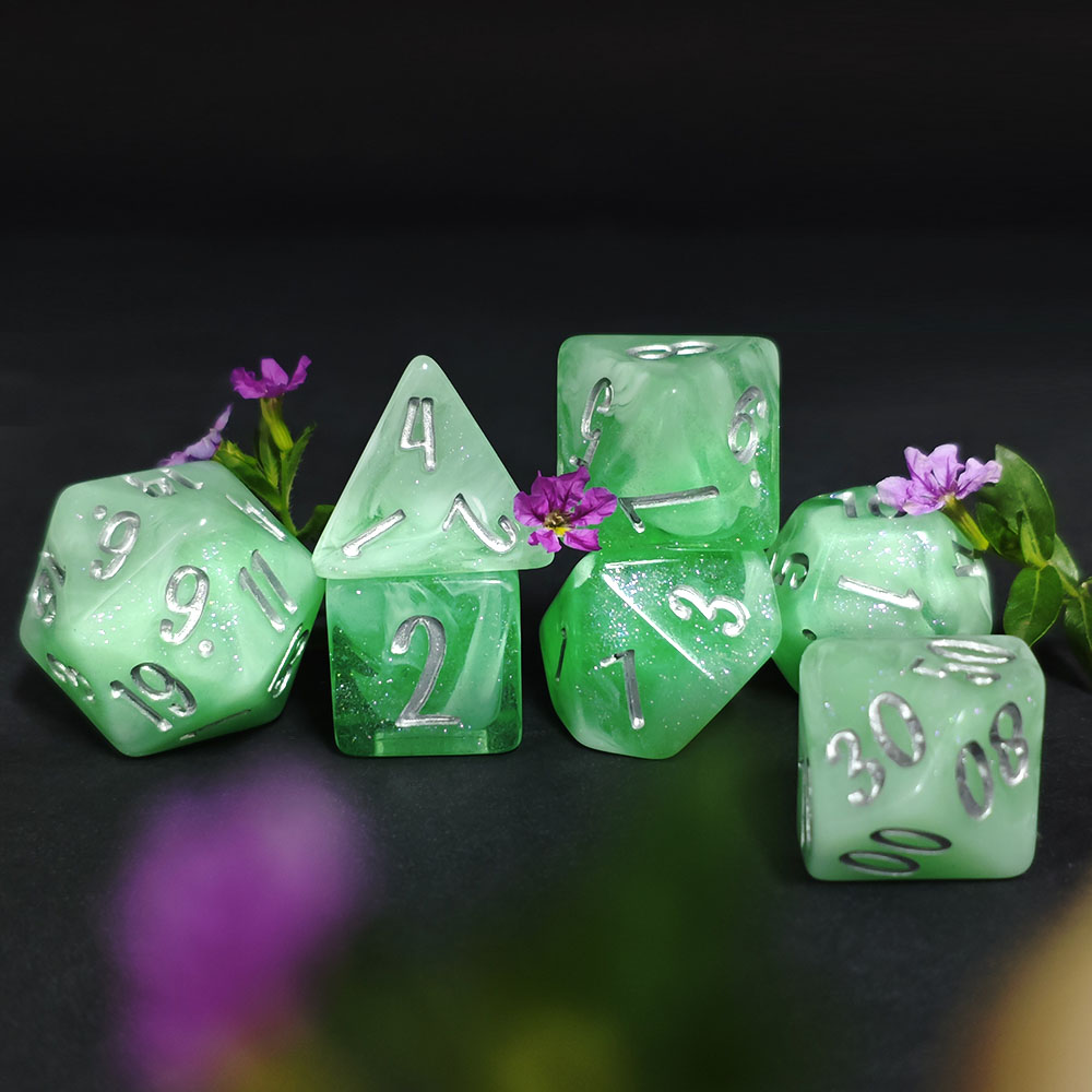 7개 민트 그린 스월 글리터 다면체 DND 주사위 세트 - Board Game Dnd 리뷰 및 가격