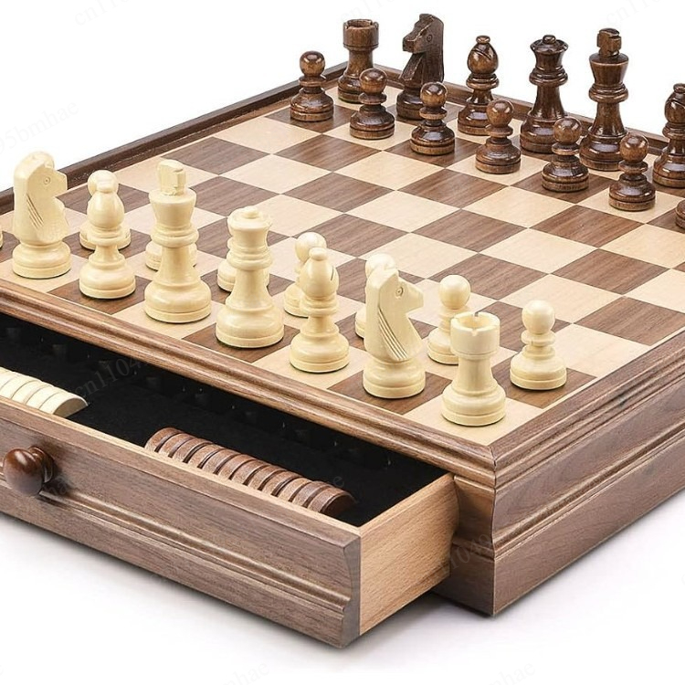 월넛 원목 체스 체커 세트 서랍형/고급 원목 체스 박스 - Chess Set Wooden 리뷰 및 가격