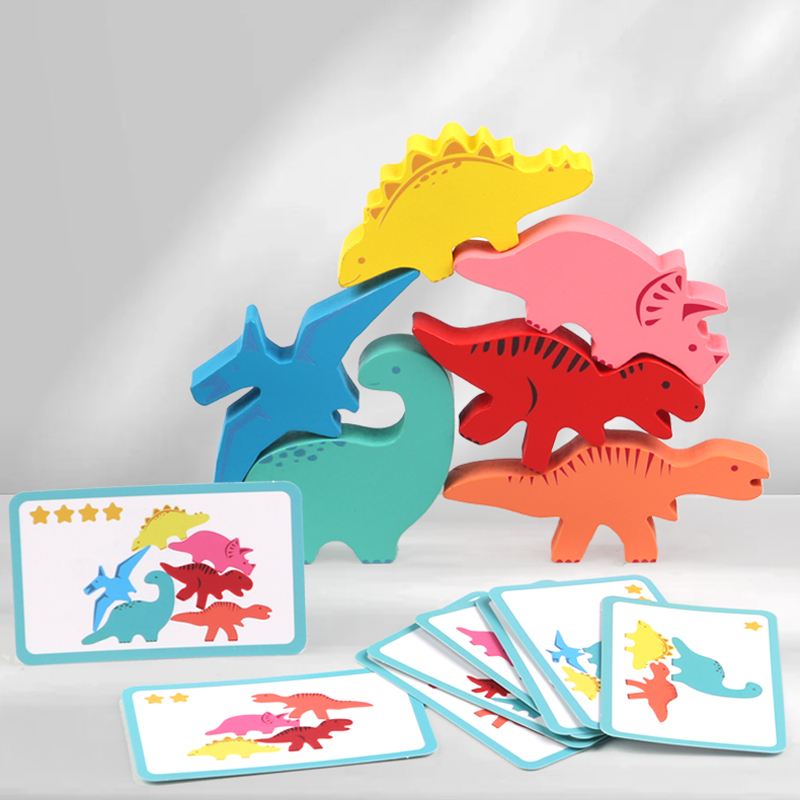 나무 균형 블록 어린이를위한 장난감 동물 공룡 빌딩 스 - Board Game With Questions 리뷰 및 가격