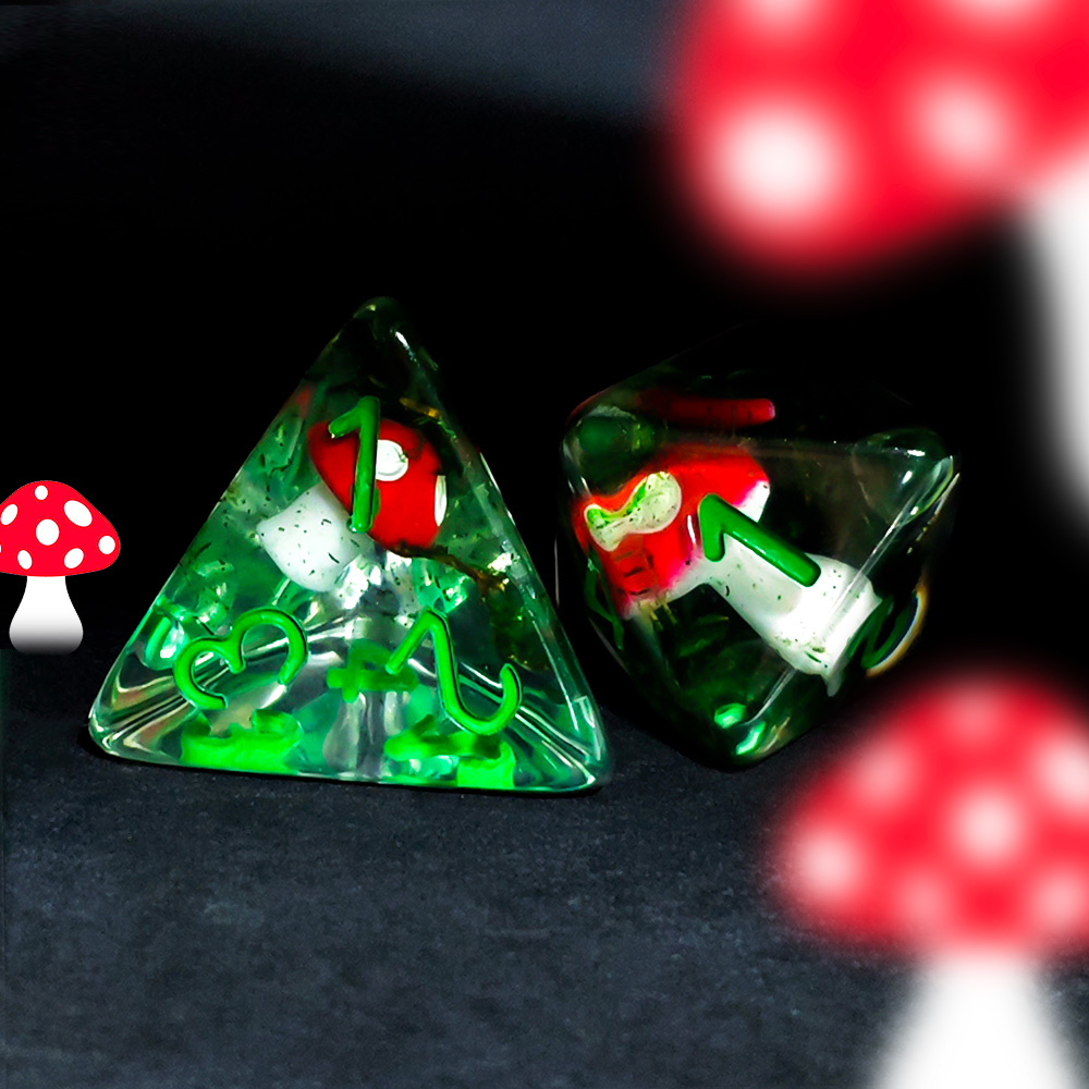 7개/세트 DND 주사위 투명 레진 귀여운 버섯 다면체 - Board Game Dnd 리뷰 및 가격