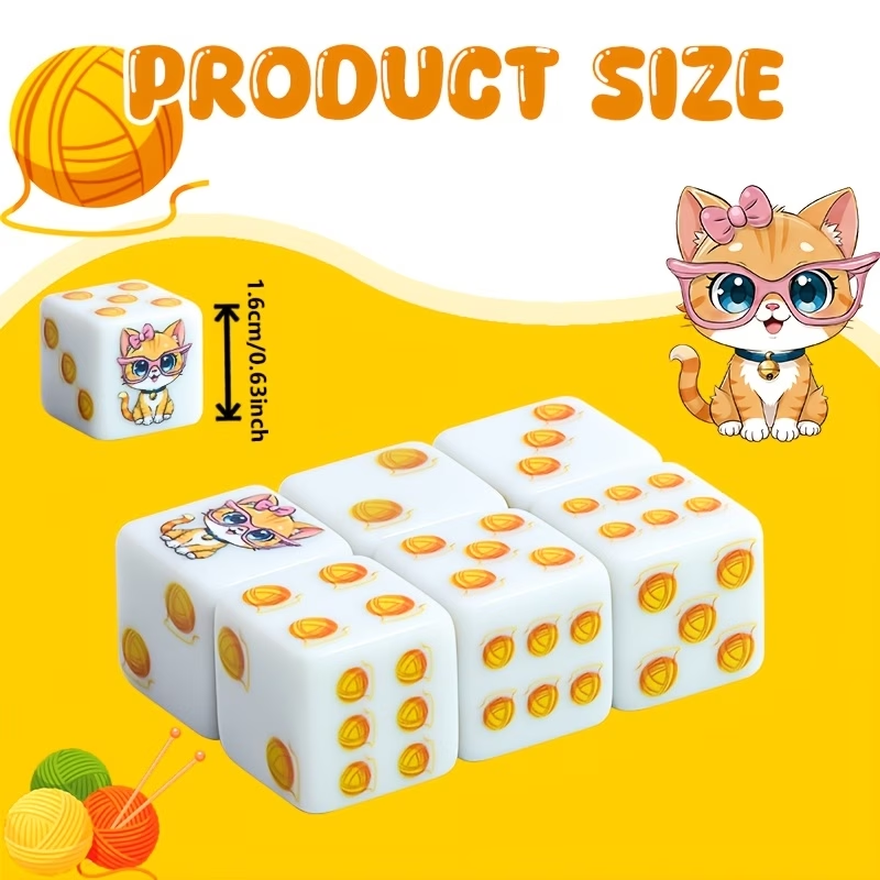 6Pcs 고양이 발 인쇄 다면체 주사위 세트 탁상용 R - Board Game Dnd 리뷰 및 가격