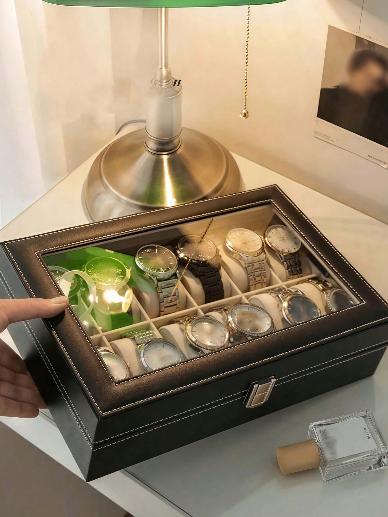 잠금장치가 있는 가죽 시계 상자, 대용량 시계 진열 케 - Token Tray Organizer 리뷰 및 가격
