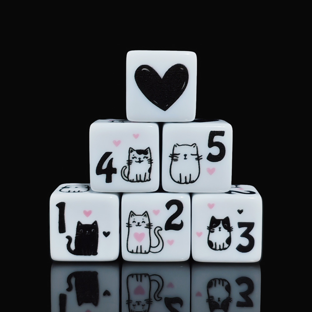 12개/세트 16mm 귀여운 고양이 주사위, 프리미엄  - Board Game Dnd 리뷰 및 가격