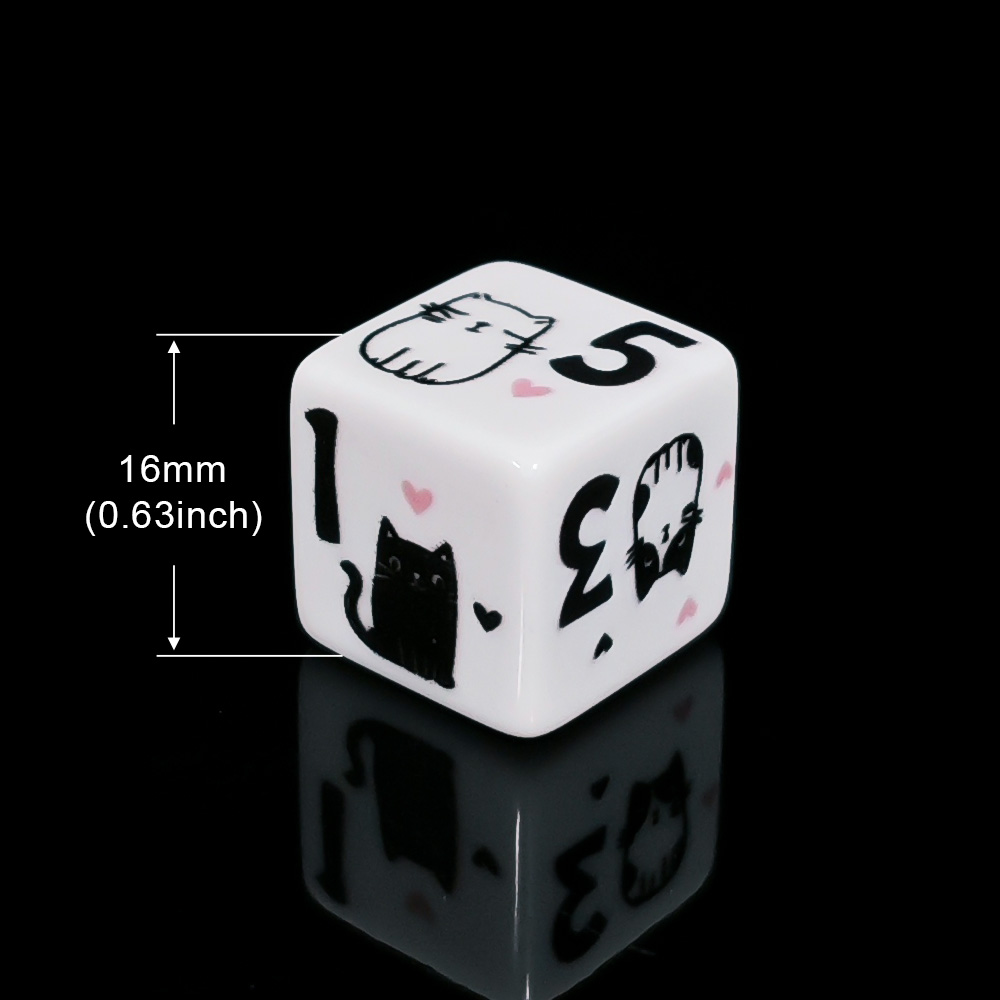 12개/세트 16mm 귀여운 고양이 주사위, 프리미엄  - Board Game Dnd 리뷰 및 가격