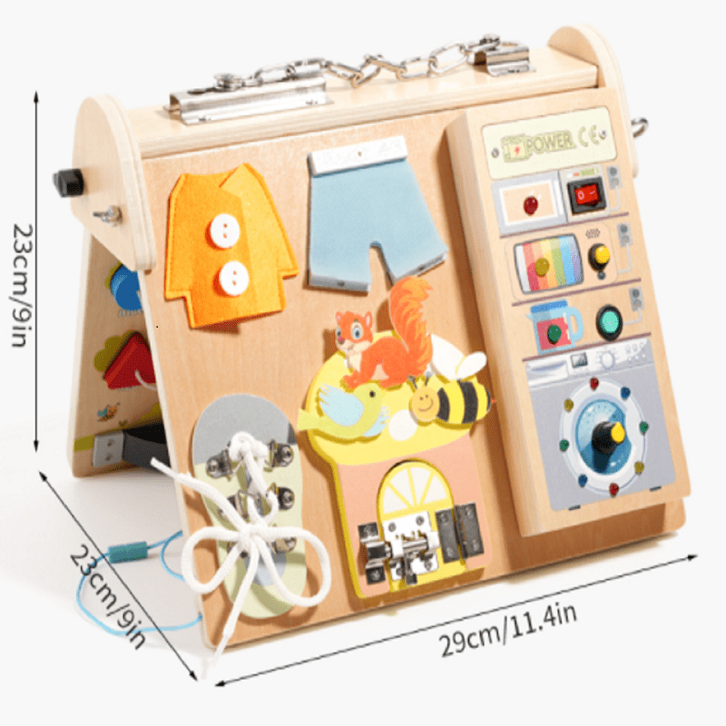 LED 조명이 있는 나무 4-in-1 비지보드, 유아  - Board Game Education 리뷰 및 가격