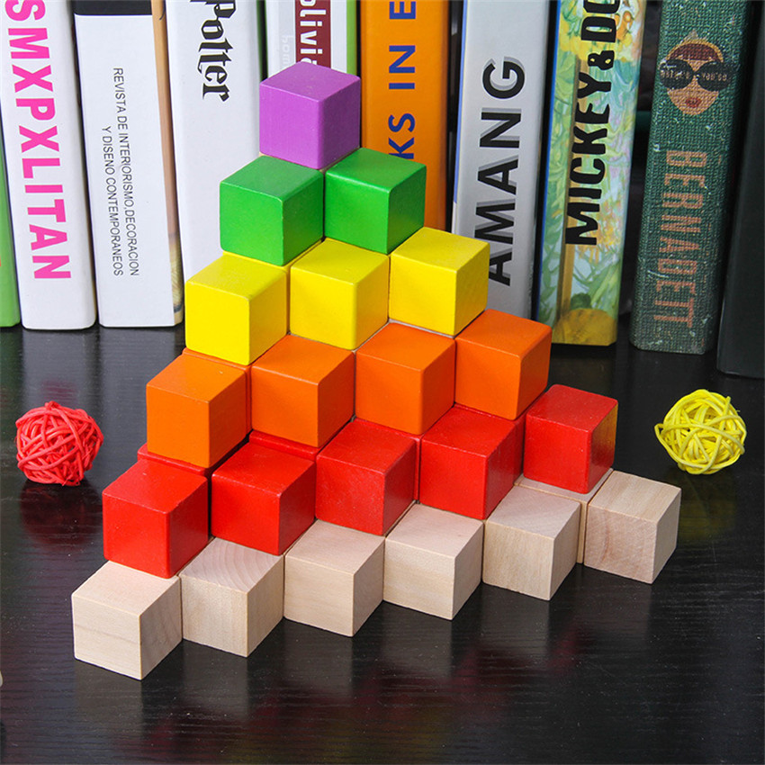 30 개/몫 2X2CM 나무 다채로운 큐브 빌딩 블록  - Board Game Dnd 리뷰 및 가격