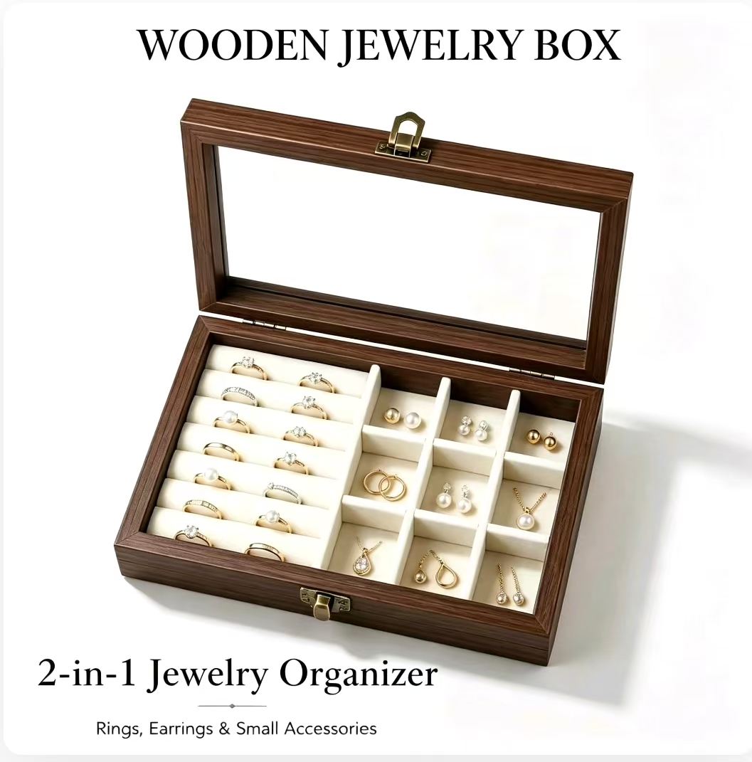 침실용 월넛 패턴 벨벳 보석 정리함, 한국산 하드 보석 - Token Tray Organizer 리뷰 및 가격