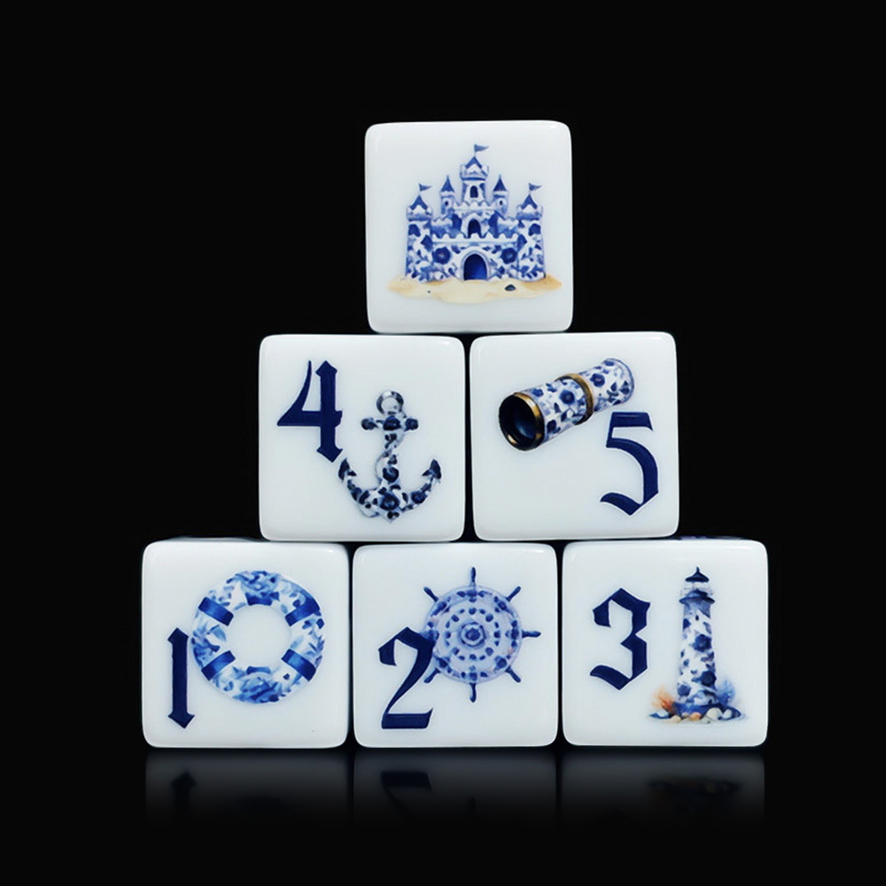 12개 블루 해양풍 16MM 프린트 D6 아크릴 주사위 - Board Game Dnd 리뷰 및 가격