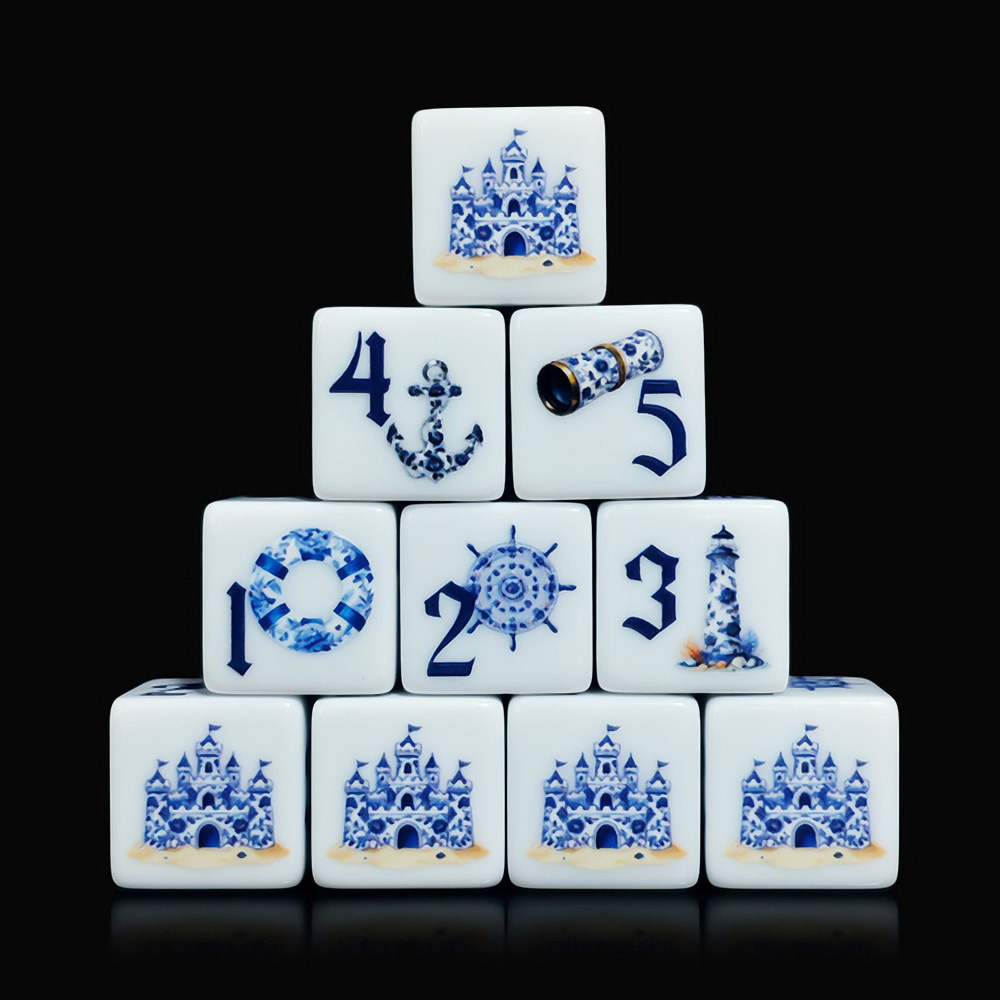 12개 블루 해양풍 16MM 프린트 D6 아크릴 주사위 - Board Game Dnd 리뷰 및 가격