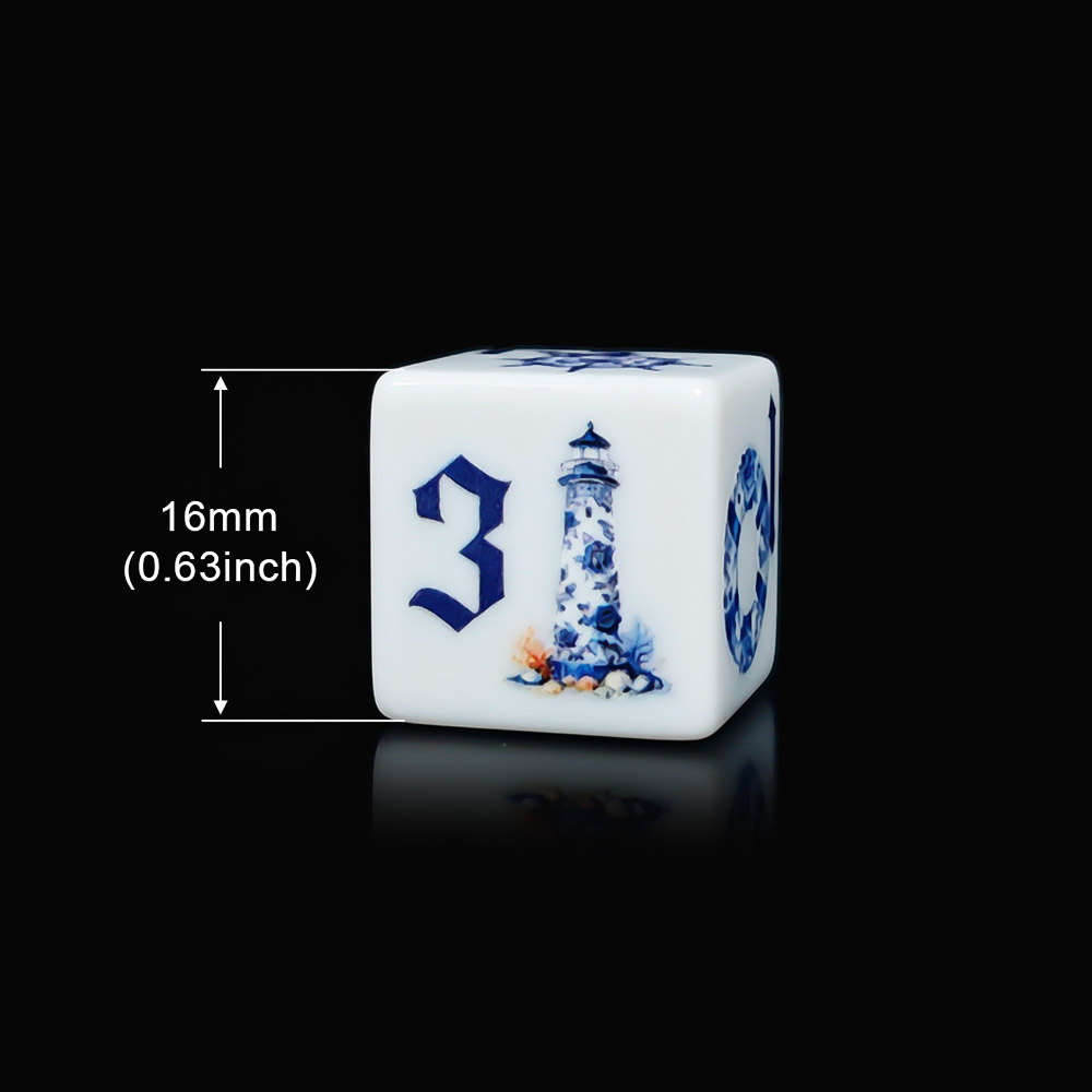 12개 블루 해양풍 16MM 프린트 D6 아크릴 주사위 - Board Game Dnd 리뷰 및 가격