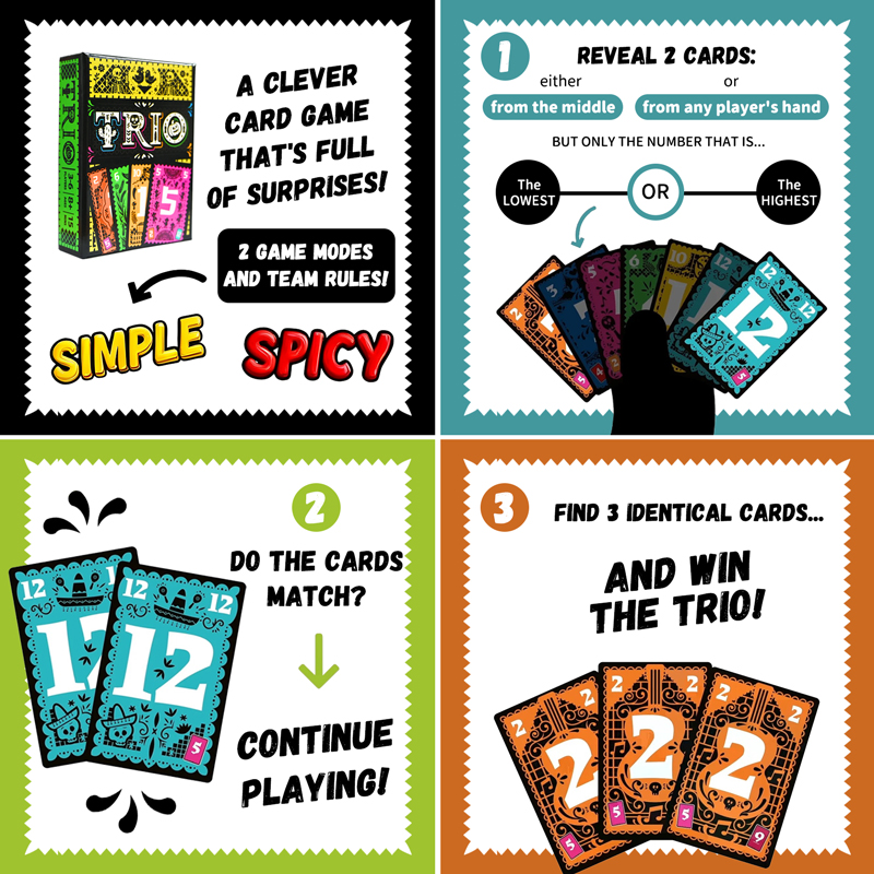 TRIO 전략 카드 보드 게임 3~6인용 인터랙티브 가 - Board Game For 3 Players 리뷰 및 가격