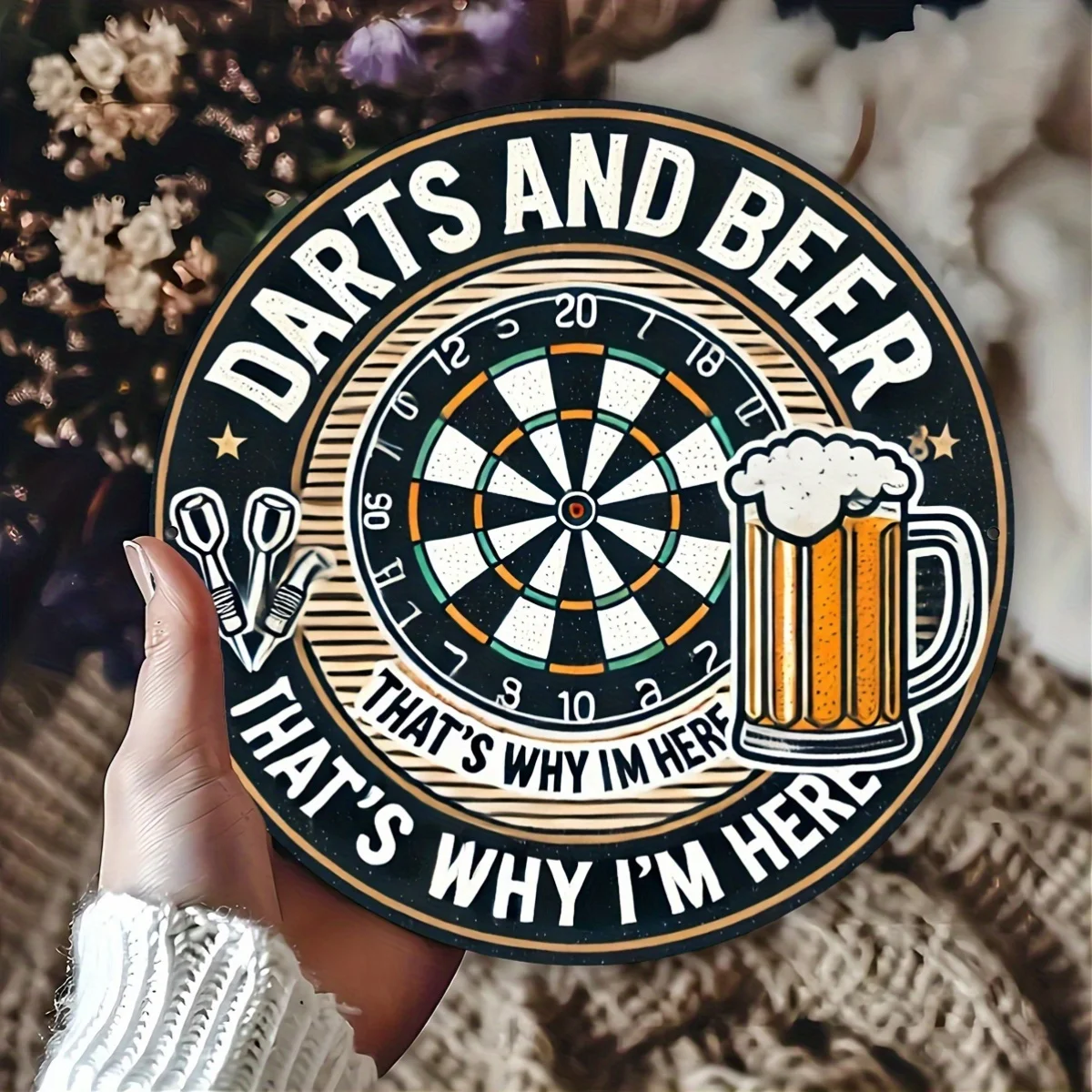 다트보드 맥주잔 재미있는 문구 원형 틴 사인 - 빈티지 - Board Game Quote 리뷰 및 가격
